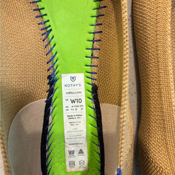 Rothy's Tan and Black Pointed Toe Flats - Picture 3 of 5